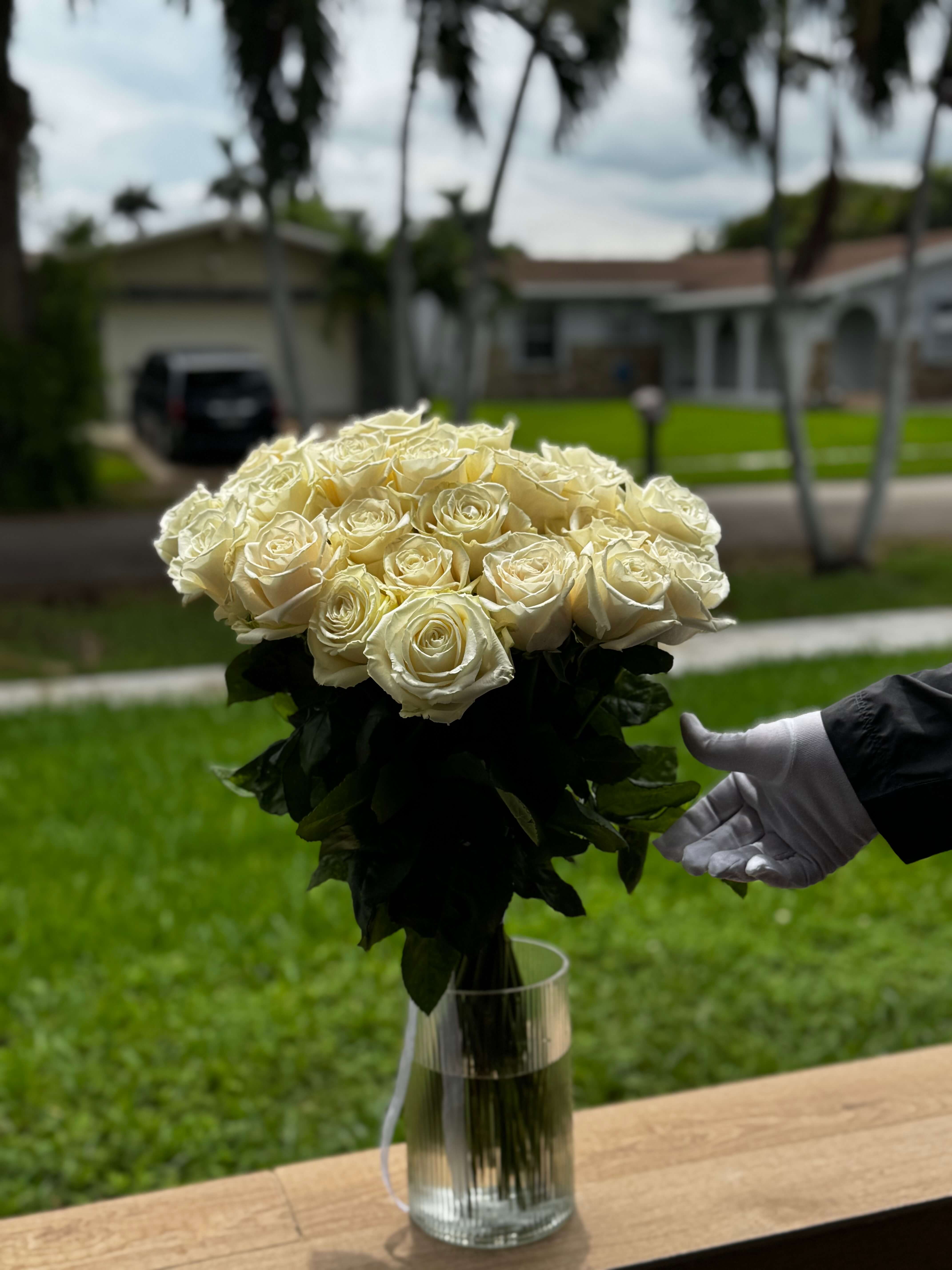 2 Dozen White Roses 